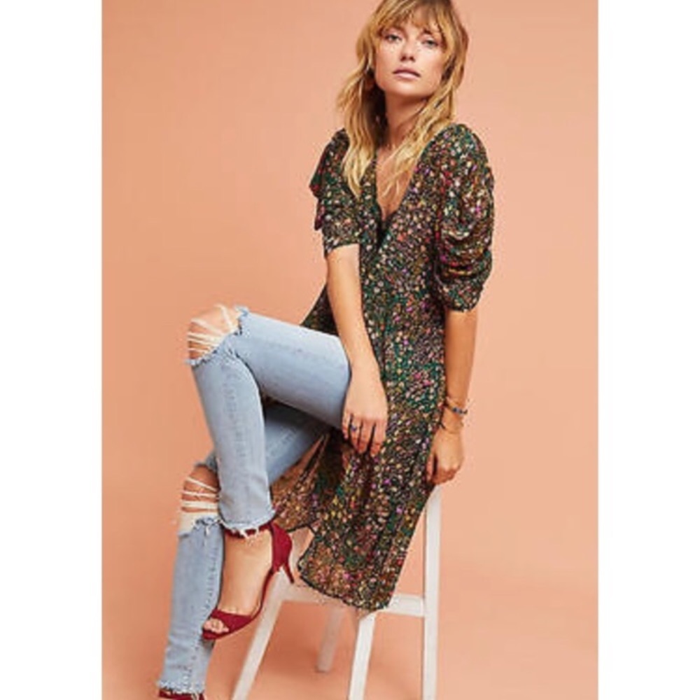 Anthropologie Akemi + Kin Sheer Button-up Dress